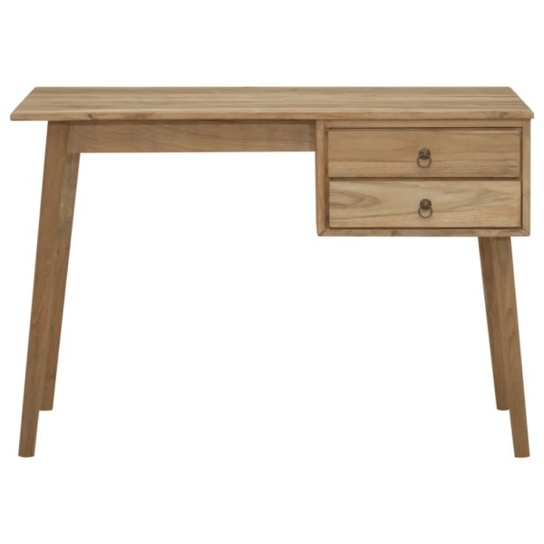 Bureau Met 2 Lades 110X52X75 Cm Massief Teakhout - Afbeelding 2