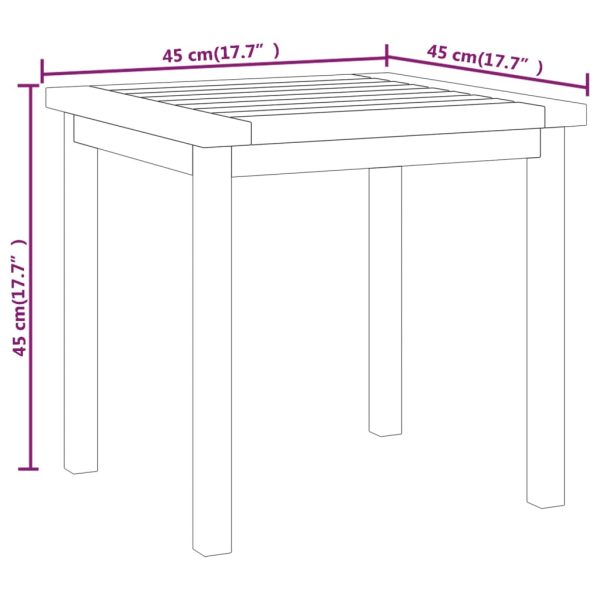 Bijzettafel 45X45X45 Cm Massief Teakhout - Afbeelding 5