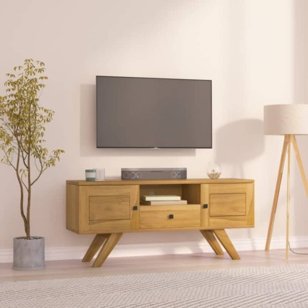 Tv-Meubel 110X30X50 Cm Massief Teakhout