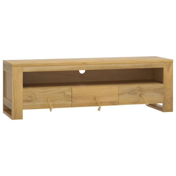 Tv-Meubel 110X30X35 Cm Massief Teakhout - Afbeelding 2