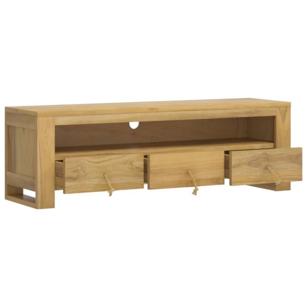 Tv-Meubel 110X30X35 Cm Massief Teakhout - Afbeelding 4