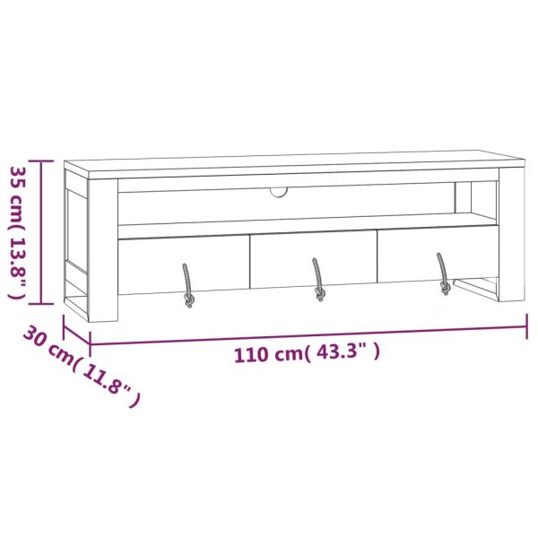 Tv-Meubel 110X30X35 Cm Massief Teakhout - Afbeelding 8