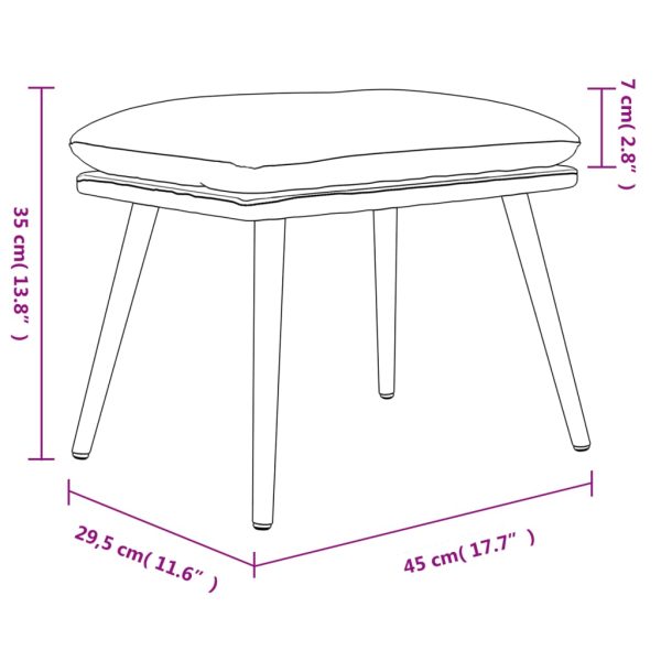 Voetenbank 45X29,5X35 Cm Fluweel - Afbeelding 6