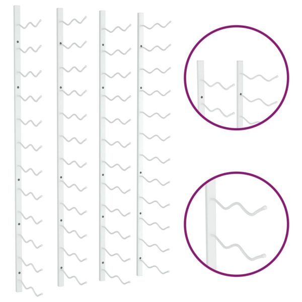Wijnrekken 2 St Wandmontage Voor 24 Flessen Ijzer Wit - Afbeelding 6
