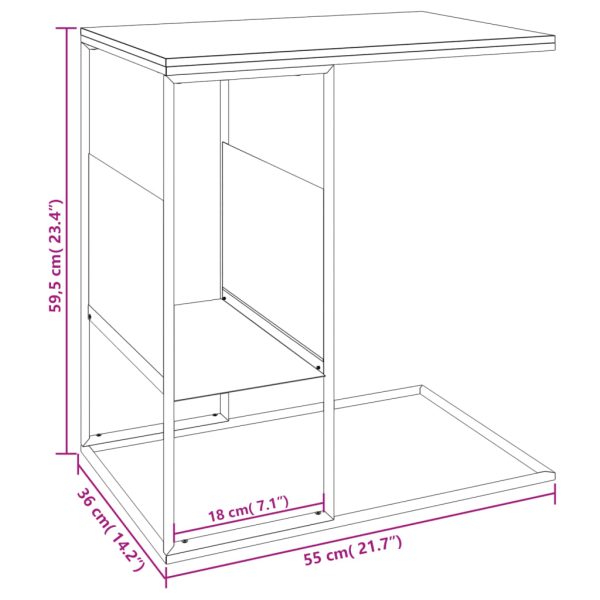 Bijzettafel 55X36X59,5 Cm Bewerkt Hout - Afbeelding 6