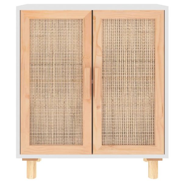 Dressoir 60X30X70 Cm Massief Grenenhout En Rattan - Afbeelding 4