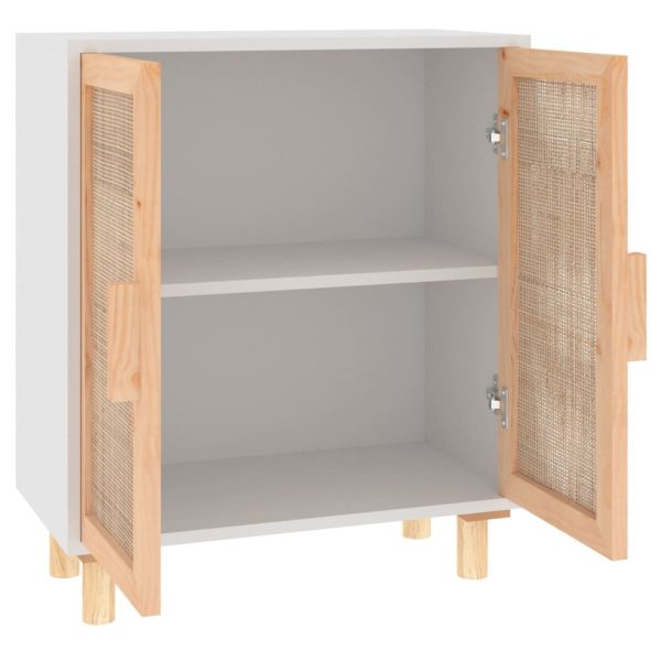 Dressoir 60X30X70 Cm Massief Grenenhout En Rattan - Afbeelding 5