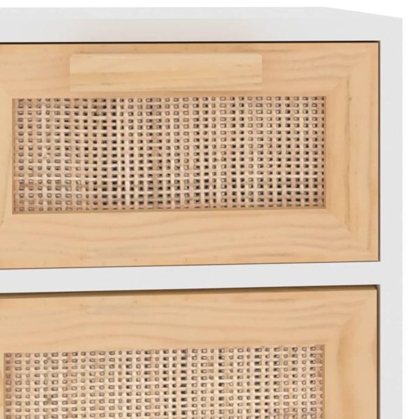 Dressoir 60X30X75 Cm Massief Grenenhout En Rattan - Afbeelding 7