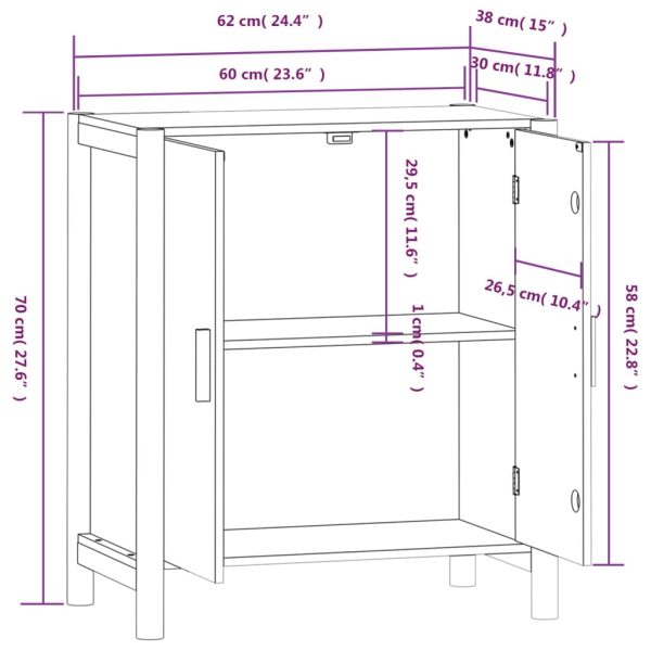 Dressoir 62X38X70 Cm Bewerkt Hout - Afbeelding 9