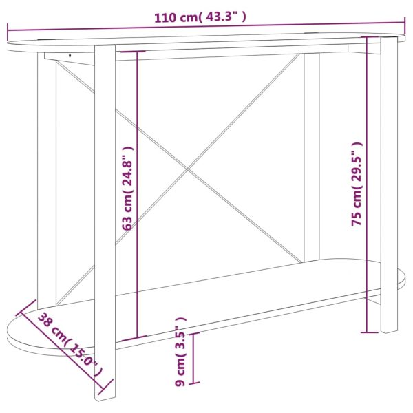 Wandtafel 110X38X75 Cm Bewerkt Hout - Afbeelding 7