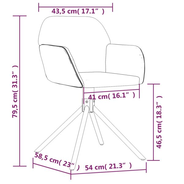 Eetkamerstoelen Draaibaar Fluweel - Afbeelding 9