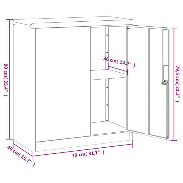 Archiefkast 79X40X90 Cm Staal - Afbeelding 9