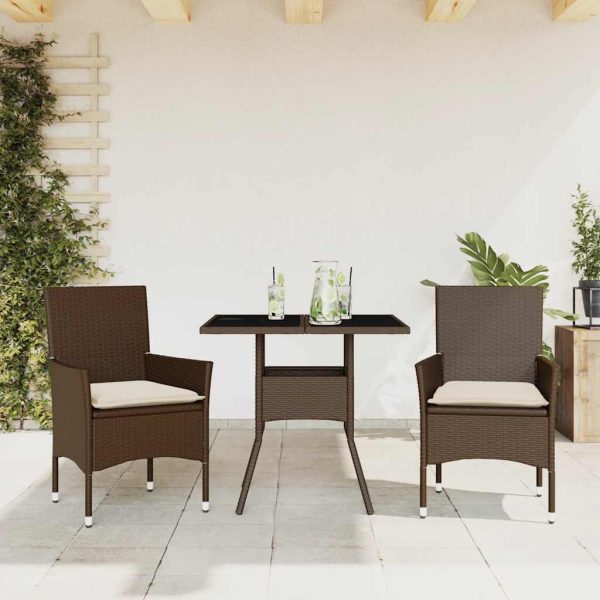 3-Delige Tuinset Met Kussens Poly Rattan En Glas - Afbeelding 14