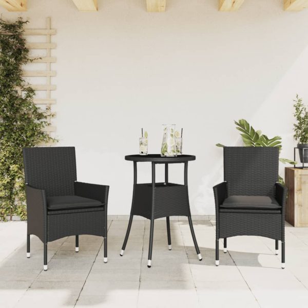 3-Delige Tuinset Met Kussens Poly Rattan En Glas - Afbeelding 15