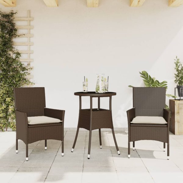 3-Delige Tuinset Met Kussens Poly Rattan En Glas - Afbeelding 14