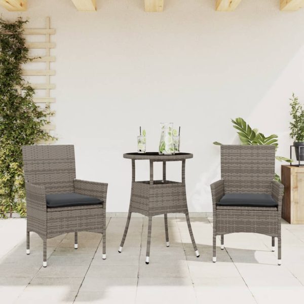 3-Delige Tuinset Met Kussens Poly Rattan En Glas - Afbeelding 12