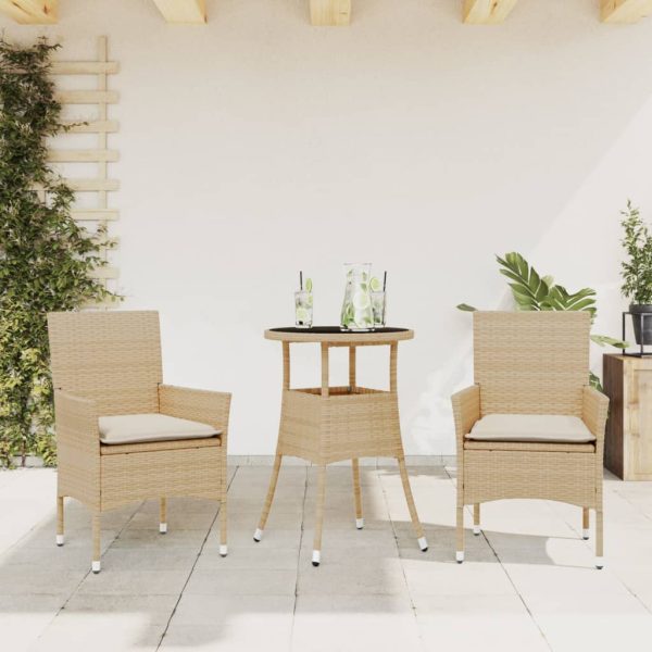 3-Delige Tuinset Met Kussens Poly Rattan En Glas - Afbeelding 13