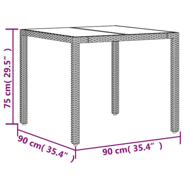 3-Delige Tuinset Met Kussens Poly Rattan En Acaciahout - Afbeelding 9