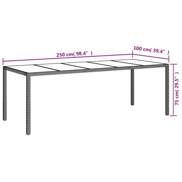 9-Delige Tuinset Met Kussens Poly Rattan En Acaciahout - Afbeelding 9