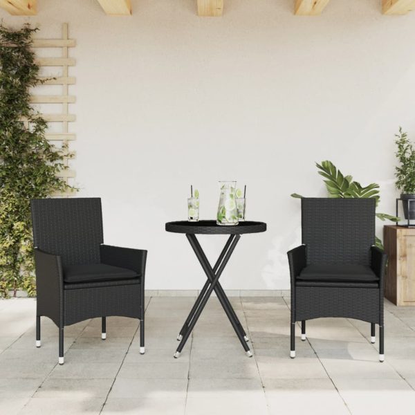 3-Delige Bistroset Met Kussens Poly Rattan En Glas - Afbeelding 15