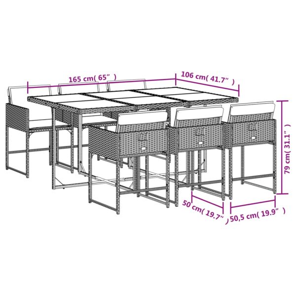 7-Delige Tuinset Met Kussens Poly Rattan - Afbeelding 9