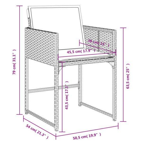 7-Delige Tuinset Met Kussens Poly Rattan - Afbeelding 10