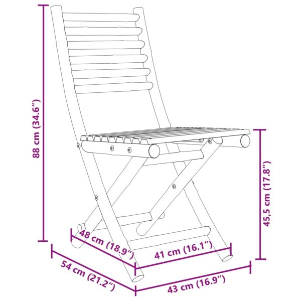 Tuinstoelen Inklapbaar 43X54X88 Bamboe - Afbeelding 10