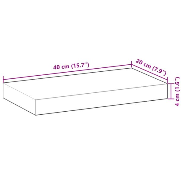 Wandschap Zwevend Onbehandeld Massief Acaciahout Naturel - Afbeelding 8