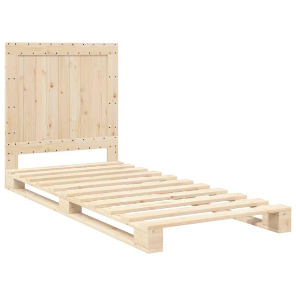 Bedframe Met Hoofdbord Massief Grenenhout 90X200 Cm - Afbeelding 3