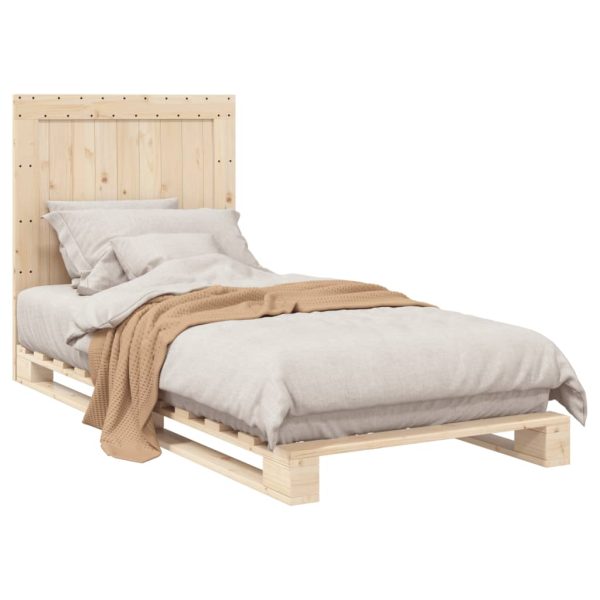 Bedframe Met Hoofdbord Massief Grenenhout 90X200 Cm - Afbeelding 4