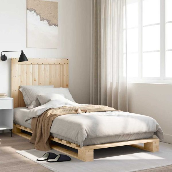 Bedframe Met Hoofdbord Massief Grenenhout 90X200 Cm