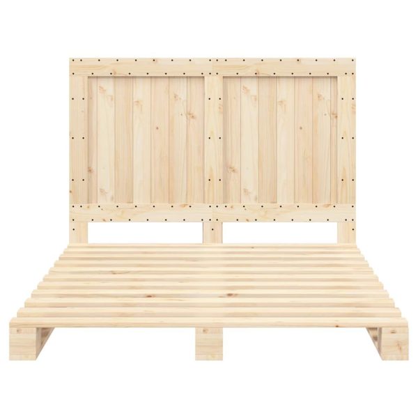 Bedframe Met Hoofdbord Massief Grenenhout Wit 140X200 Cm - Afbeelding 5