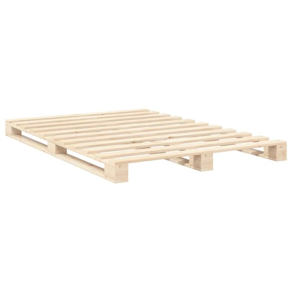 Bedframe Met Hoofdbord Massief Grenenhout Wit 140X200 Cm - Afbeelding 7