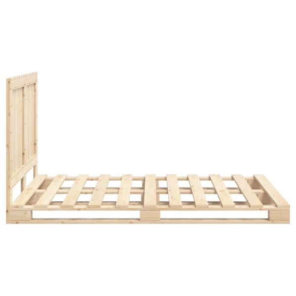 Bedframe Met Hoofdbord Massief Grenenhout Wit 140X200 Cm - Afbeelding 8