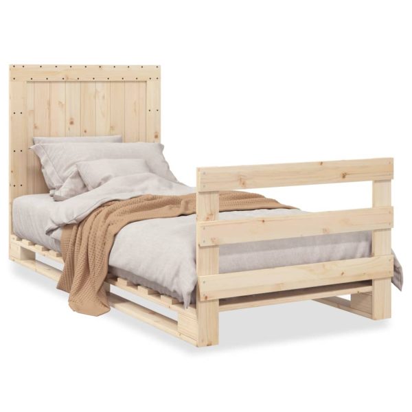 Bedframe Met Hoofdbord Massief Grenenhout 90X200 Cm Groen - Afbeelding 2