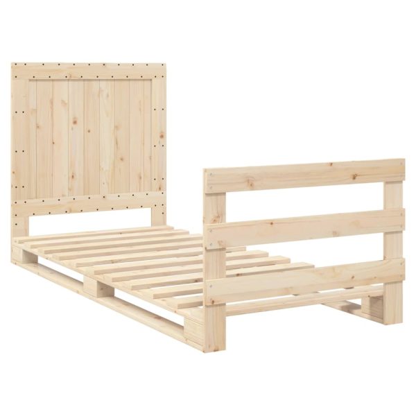 Bedframe Met Hoofdbord Massief Grenenhout 90X200 Cm Groen - Afbeelding 3