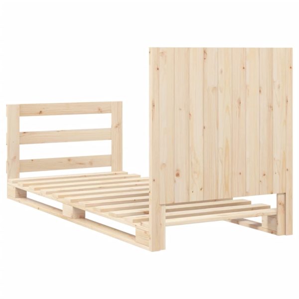 Bedframe Met Hoofdbord Massief Grenenhout 90X200 Cm Groen - Afbeelding 9