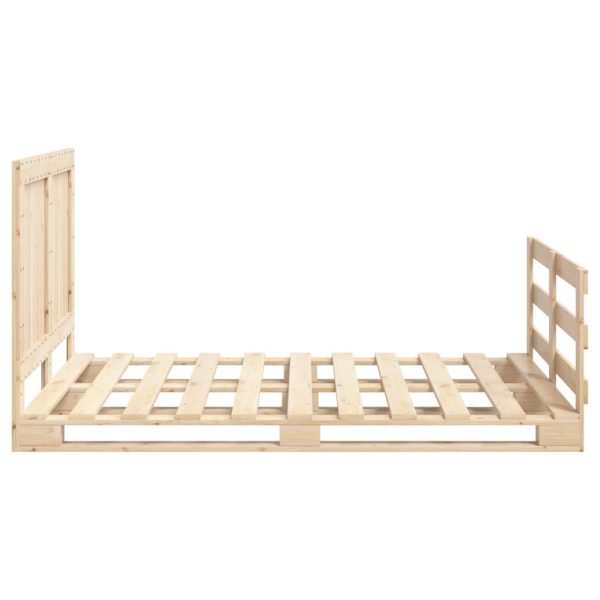 Bedframe Met Hoofdbord Massief Grenenhout Wit 140X200 Cm Wit - Afbeelding 8