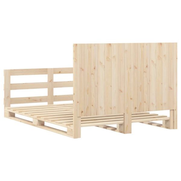 Bedframe Met Hoofdbord Massief Grenenhout Wit 140X200 Cm Wit - Afbeelding 9