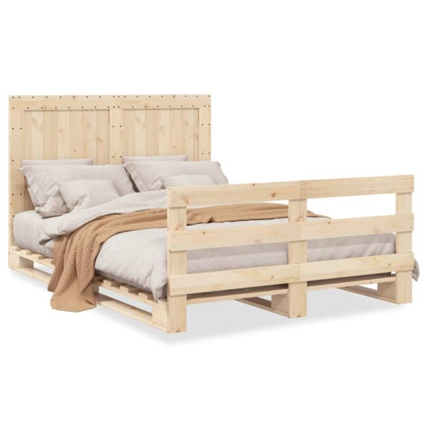 Bedframe Met Hoofdbord Massief Grenenhout 160X200 Cm - Afbeelding 2