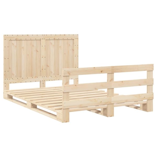 Bedframe Met Hoofdbord Massief Grenenhout 160X200 Cm - Afbeelding 3