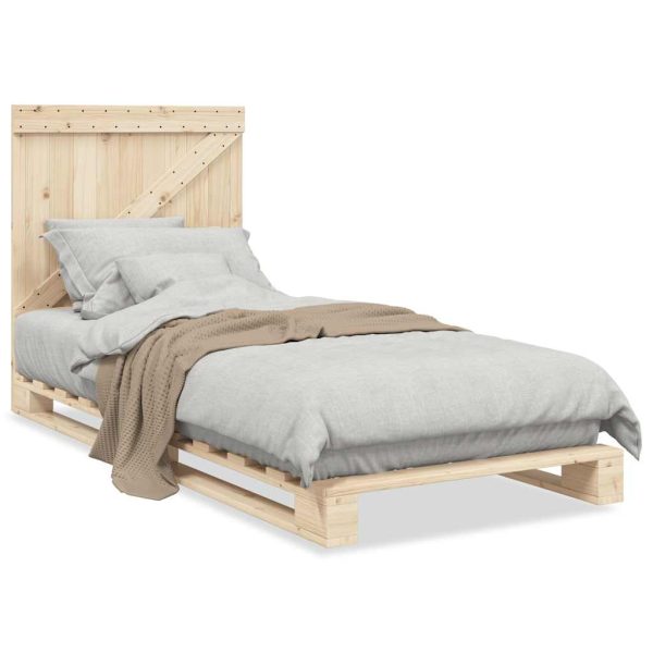 Bedframe Met Hoofdbord Massief Grenenhout 90X200 Cm - Afbeelding 2