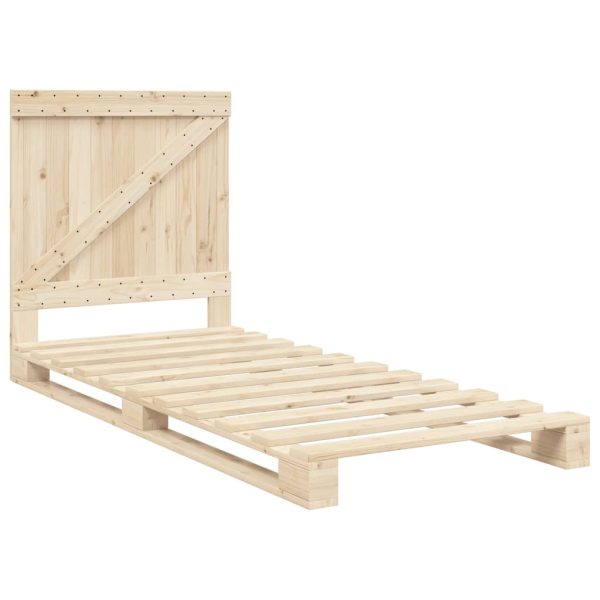 Bedframe Met Hoofdbord Massief Grenenhout 90X200 Cm - Afbeelding 3