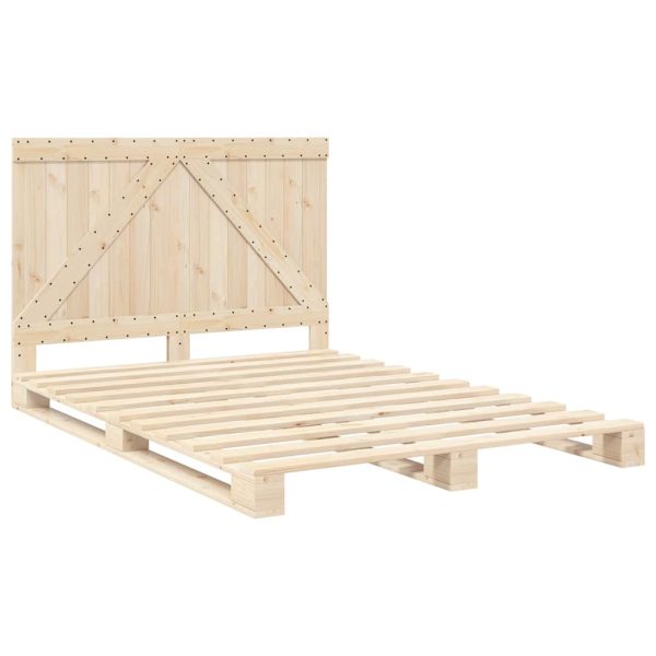 Bedframe Met Hoofdbord Massief Grenenhout Wit 140X200 Cm Groen - Afbeelding 3