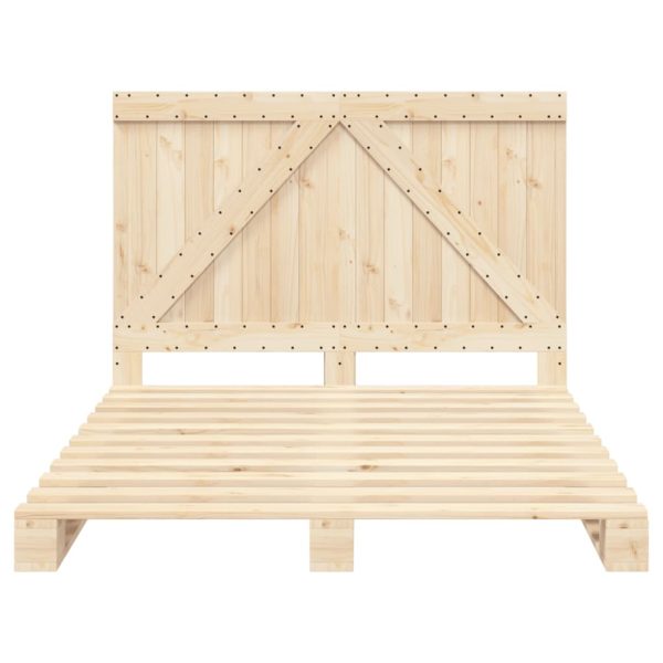 Bedframe Met Hoofdbord Massief Grenenhout Wit 140X200 Cm Groen - Afbeelding 5