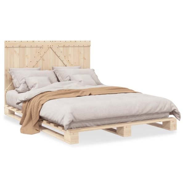 Bedframe Met Hoofdbord Massief Grenenhout 160X200 Cm - Afbeelding 2