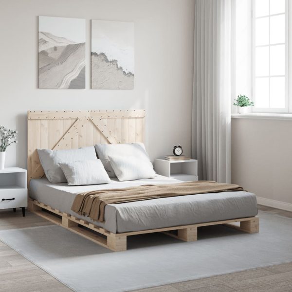 Bedframe Met Hoofdbord Massief Grenenhout 160X200 Cm