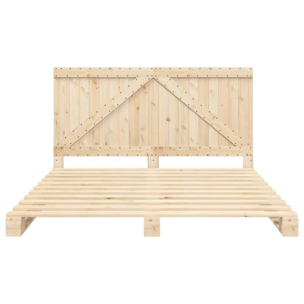 Bedframe Met Hoofdbord Massief Grenenhout 200X200 Cm - Afbeelding 5