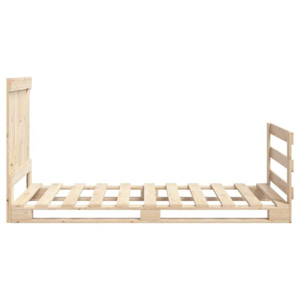 Bedframe Met Hoofdbord Massief Grenenhout 90X200 Cm Wit - Afbeelding 8