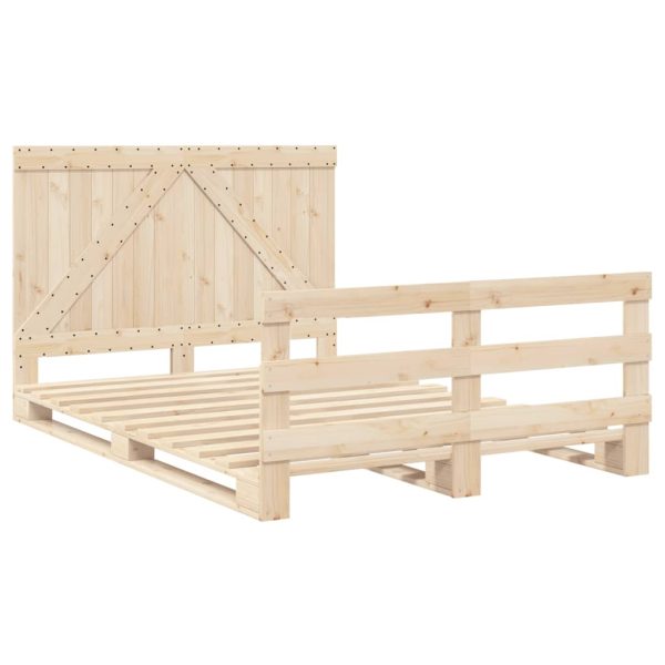 Bedframe Met Hoofdbord Massief Grenenhout 160X200 Cm Groen - Afbeelding 3